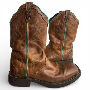 Justin Gypsy Leather Square Toe Western Cowgirl Rodeo Boots Women's 11 B